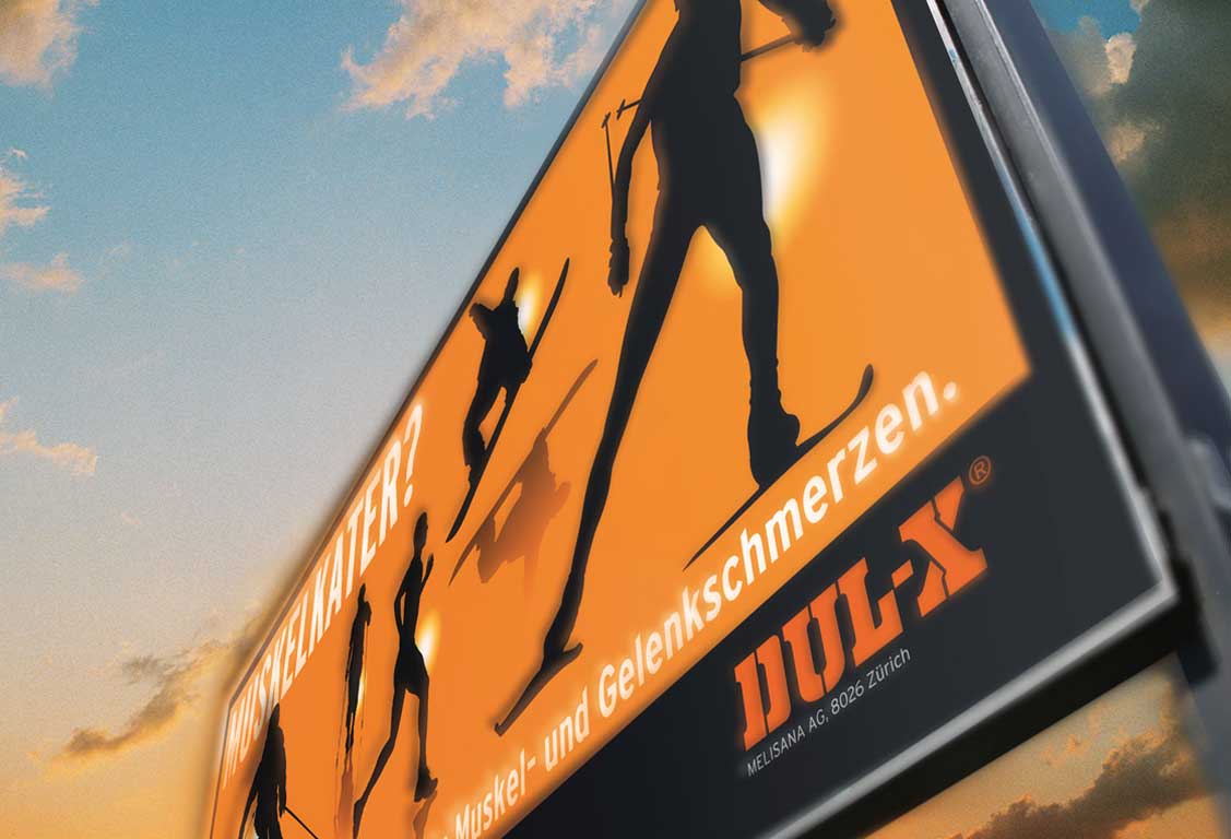 DUL-X Plakat mit schwarzen Silhouetten